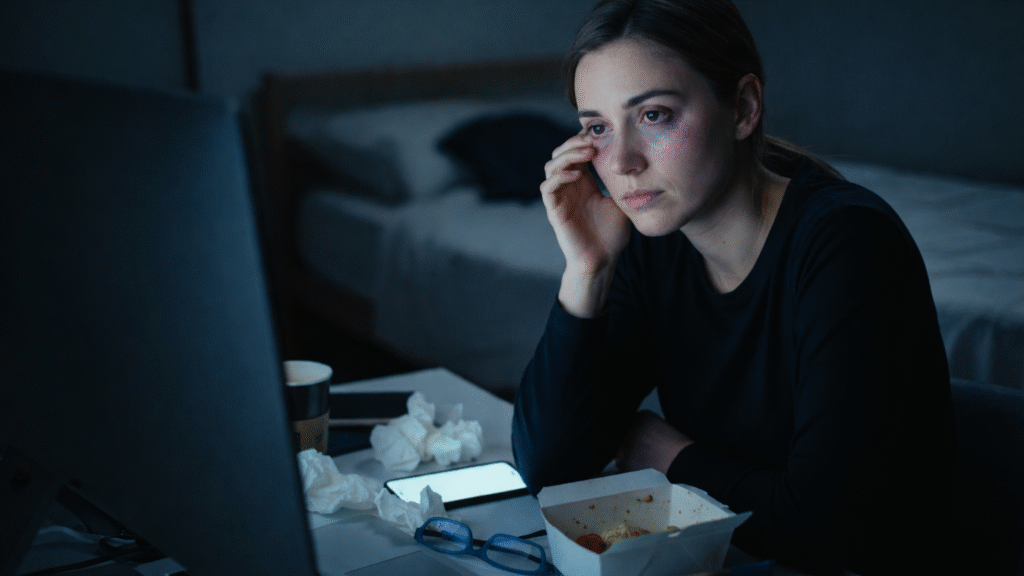 How Stress and Screen Time Contribute to Dark Circles