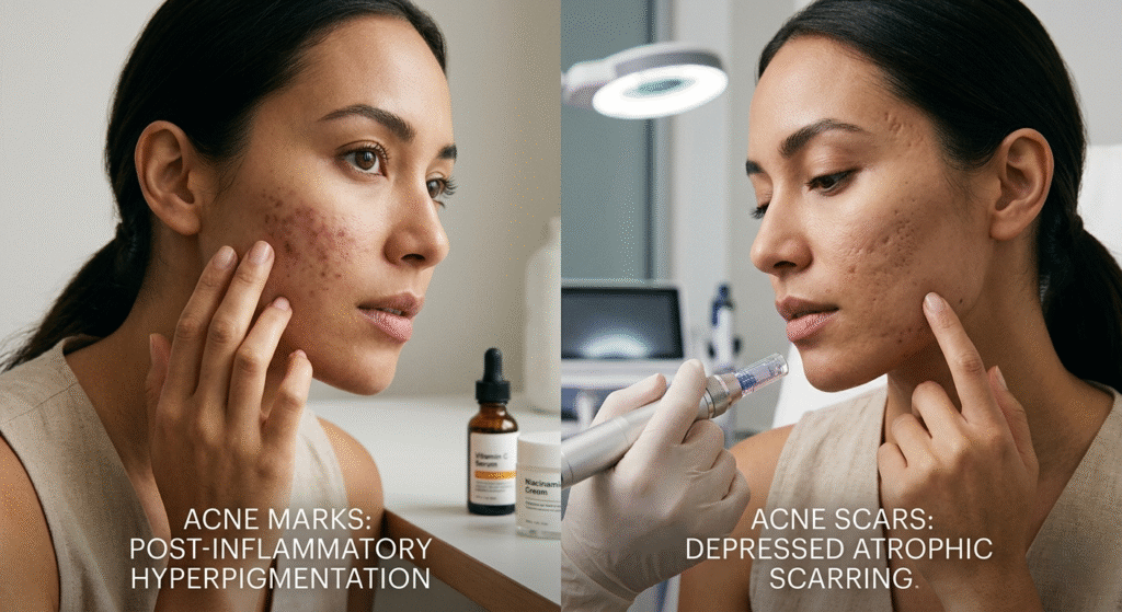 Acne Marks vs Acne Scars