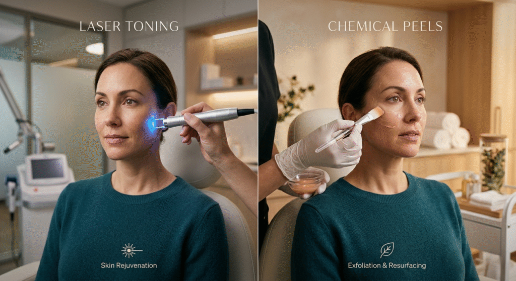 Laser Toning vs Chemical Peels